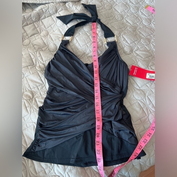 Spanx Tankini Top Draped Swimsuit Ruched Shaping Whittle Waistline NWT - Picture 9 of 16